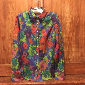 J Crew Floral Button Down Shirt